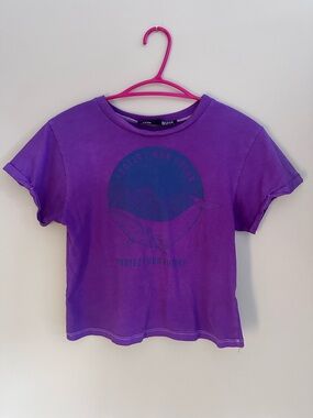 Rebel Sugar Purple Graphic Tee with Navy Print